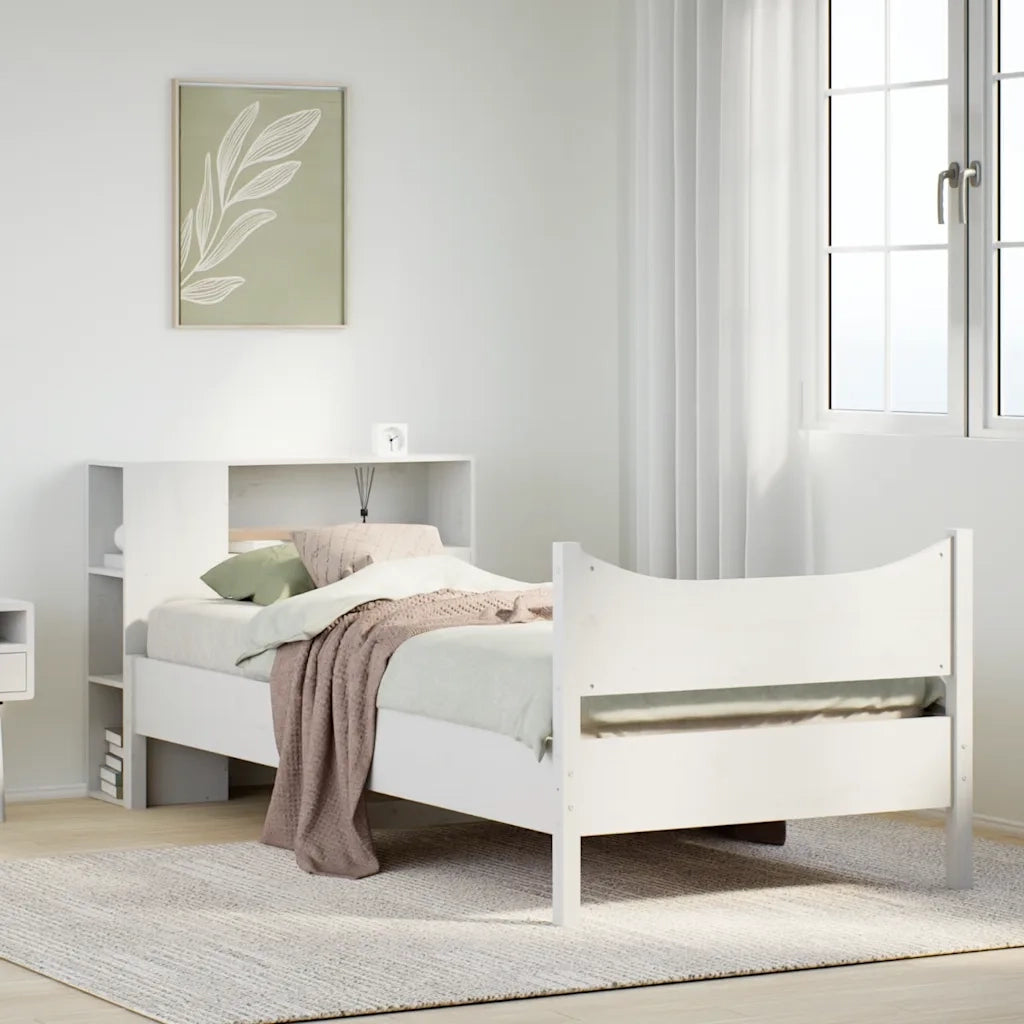 Giroletto senza Materasso Bianco 75x190 Legno Massello di Pino 3323324