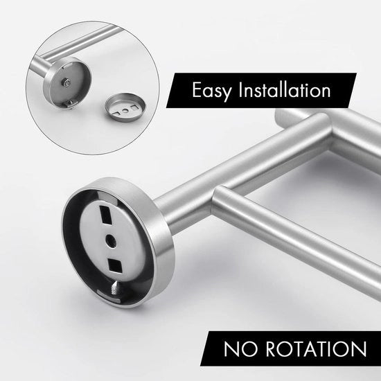 Oggetto da Bagno a Doppia Manica - Scaffale a Due Braccia - Organizzazione della Cucina da Bagno - Asciugatura Rapida - 60 cm - Finitura a Specchio