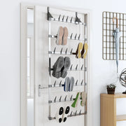Scarpiera-Scaffale per scarpe Pensile Argento 66x13x139 cm