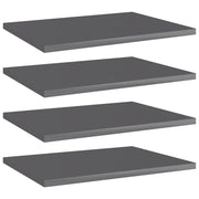 Ripiani per Libreria 4 pz Grigio Lucido 40x30x1,5 cm Truciolato cod mxl 59290