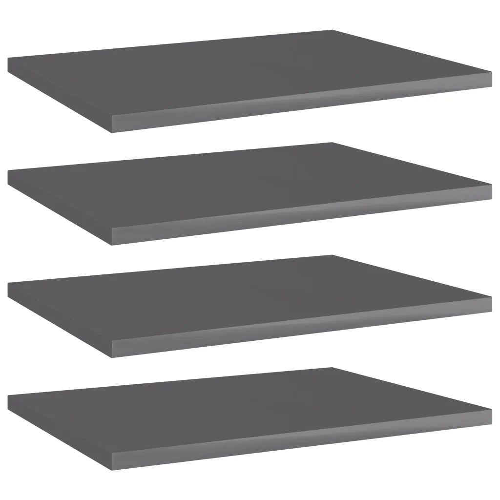 Ripiani per Libreria 4 pz Grigio Lucido 40x30x1,5 cm Truciolato cod mxl 59290
