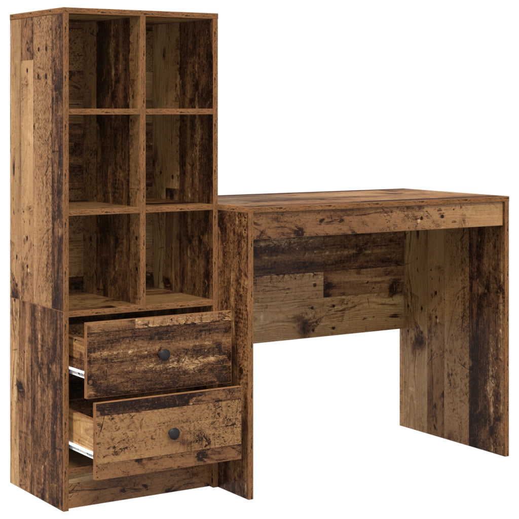 Scrivania con Storage Legno Antico Legno Ingegnerizzato