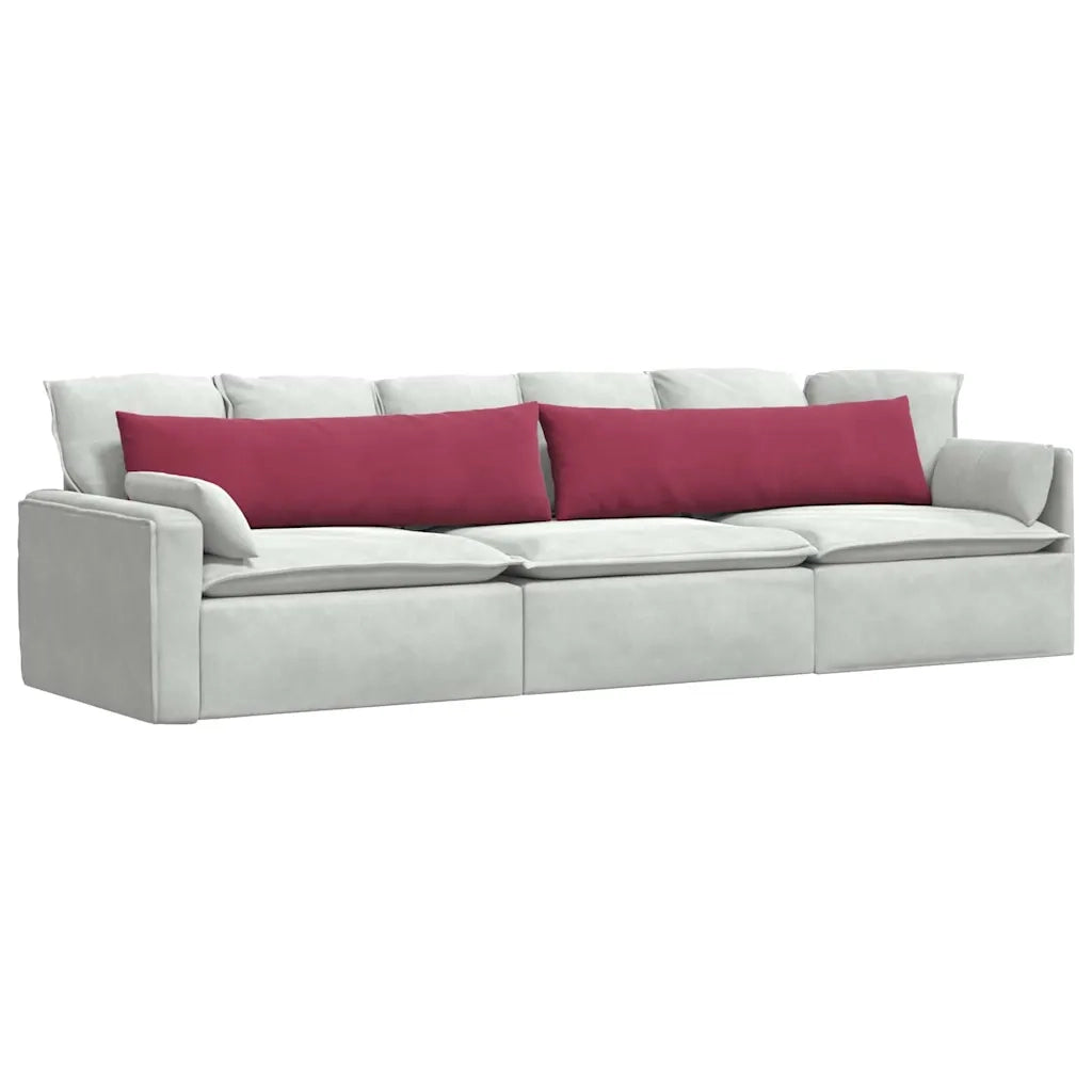Cuscini da Divano 2 pcs Rosso Vino 145 x 40 cm Tessuto in Cords
