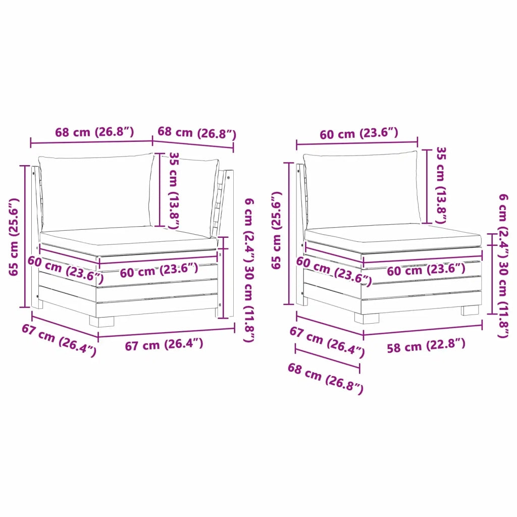 Set di divani da esterno-Sofa da giardino con cuscino 3 Pezzo Marrone 467606