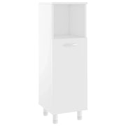 Elegante mobiletto da bagno con 3 scomparti 30 x 30 x 95 cm in legno composito bianco 02_0047719