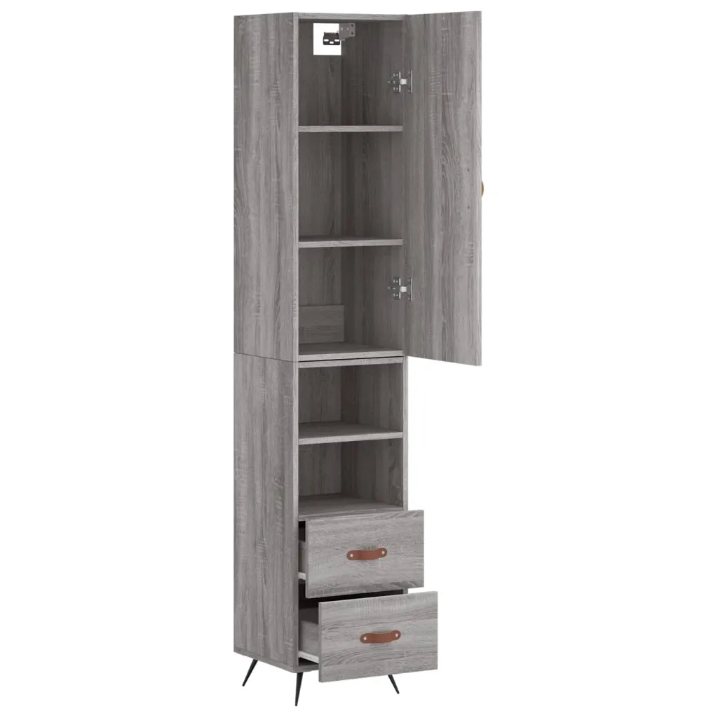 Credenza Grigio Sonoma 34,5x34x180 cm in Legno Multistrato 3198895