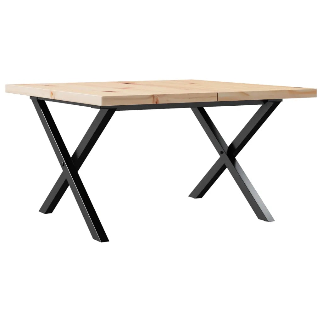 Tavolino Salotto Telaio a X 60x60x40,5 cm Legno Pino e Acciaio 3282748