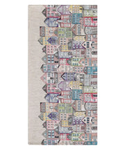 Tappeto moderno VILLAGE MULTICOLORE disegno arte contemporanea astratto geometrico, passatoia cucina multiuso lavabile in lavatrice e anti-scivolo cm.55x190