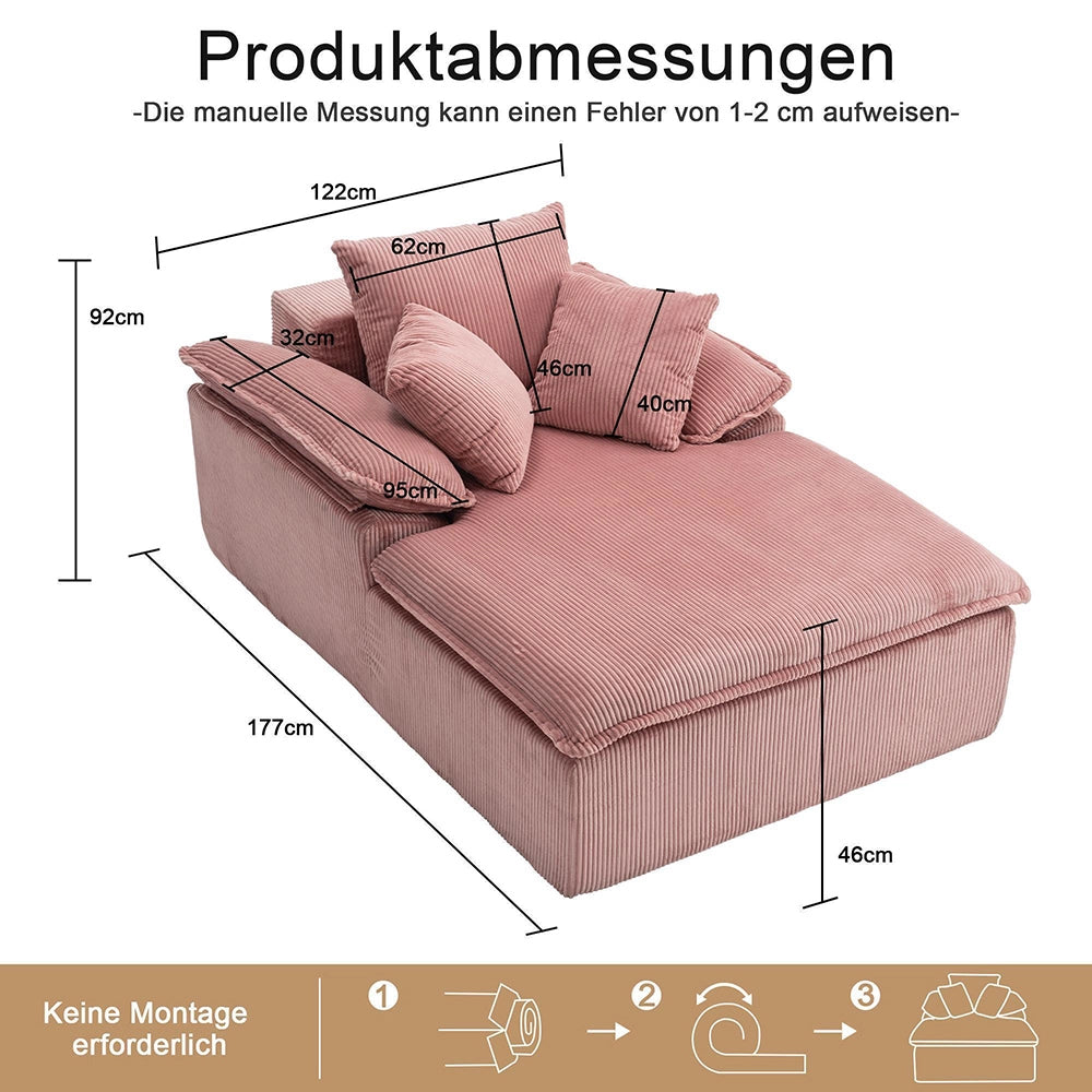 Divano inclinabile senza telaio - Xylo - 46 cm di altezza, design interno, comodo per la lettura, braccioli larghi