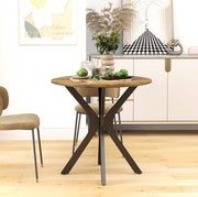 Tavolo da pranzo rotondo per 2 persone ?78 x 75 cm in MDF e acciaio marrone