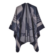 Nuovo scialle da donna, elegante mantellina in cashmere spesso con spacco