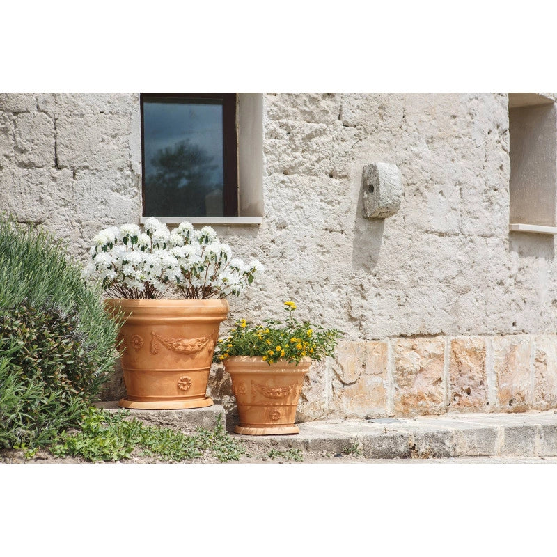 Vaso decorativo classico tradizionale Ø60 H50 in polimero resistente terracotta per piante per giardini e terrazze - Made in Italy - Monacis