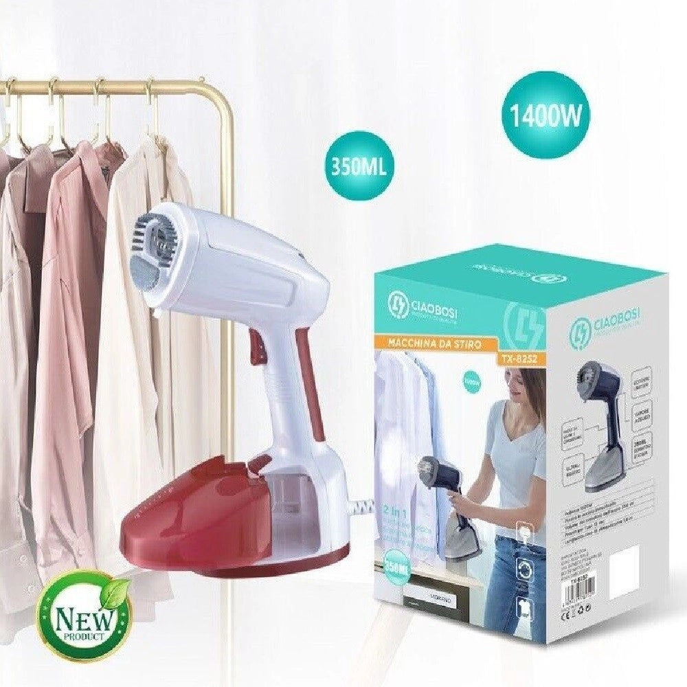 Trade Shop - Ferro Da Stiro Verticale 1400 Watt Rimuovi Pieghe Vestiti Vapore 350ml Tx-8252 -