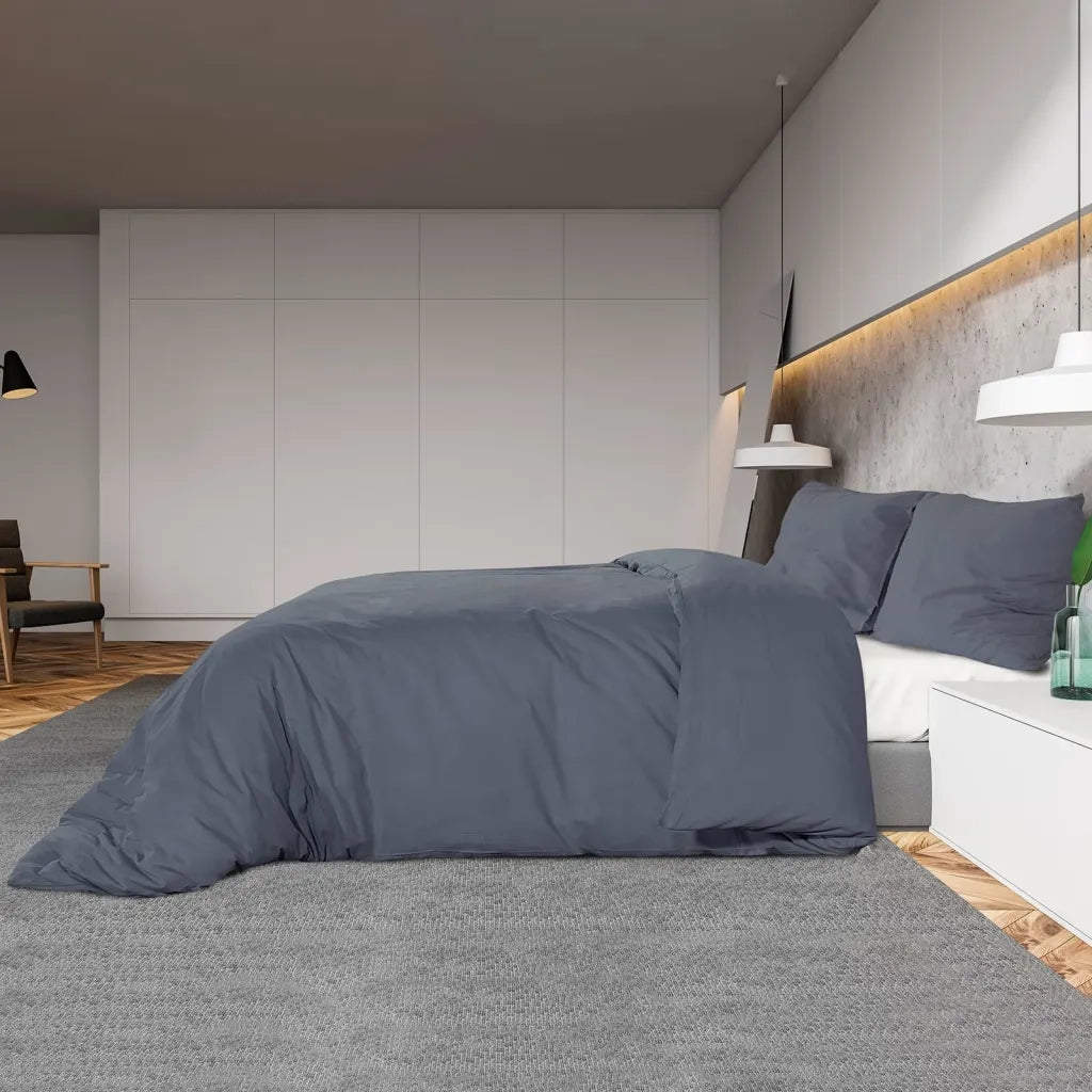 Set Copripiumino Antracite 200x200 cm in Cotone cod mxl 65120