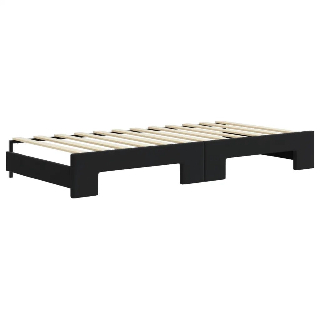 Divano Letto Estraibile con Materassi Nero 90x200 cm Velluto 3196957