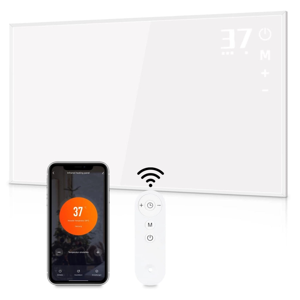 ZMH Riscaldamento a Infrarossi 600W Parete Eco-energetico con Telecomando per Camera e Hotel