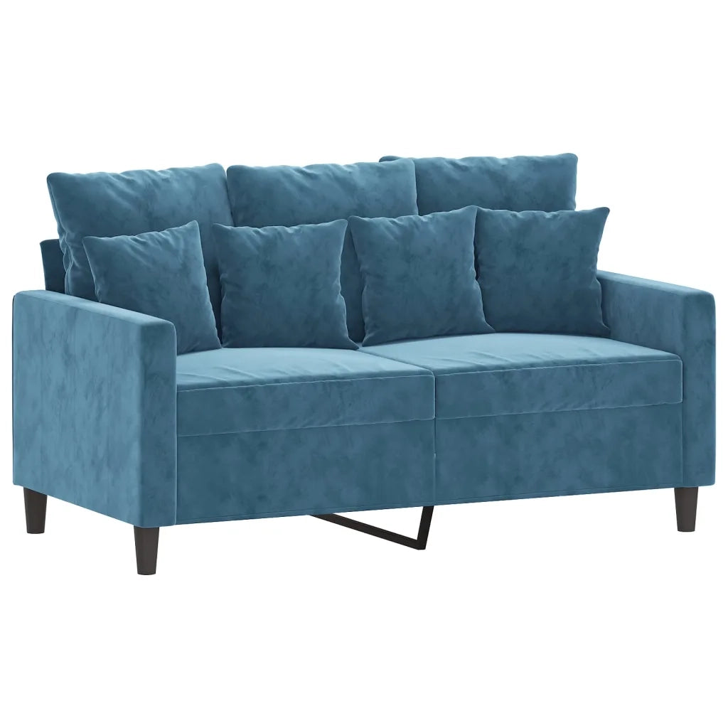 vidaXL Set di Divani 3 pz con Cuscini Blu in Velluto