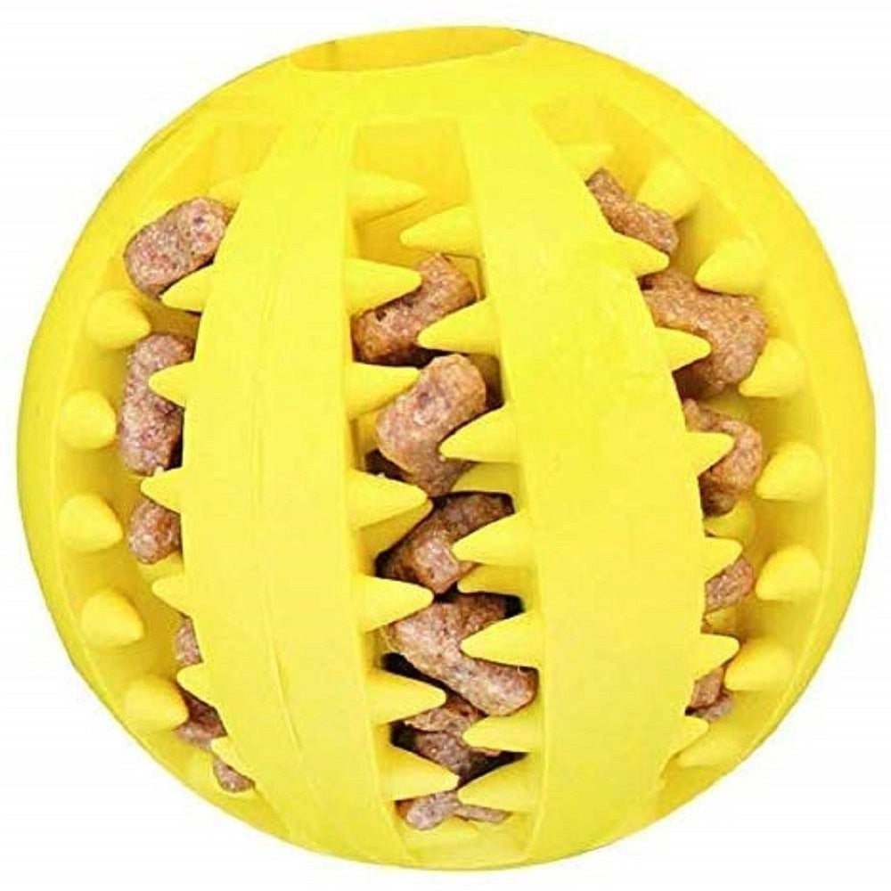 Trade Shop - Pallina Palla 7cm Gioco Cane Plastica Interattivo Masticazione Cibo Denti Animal -