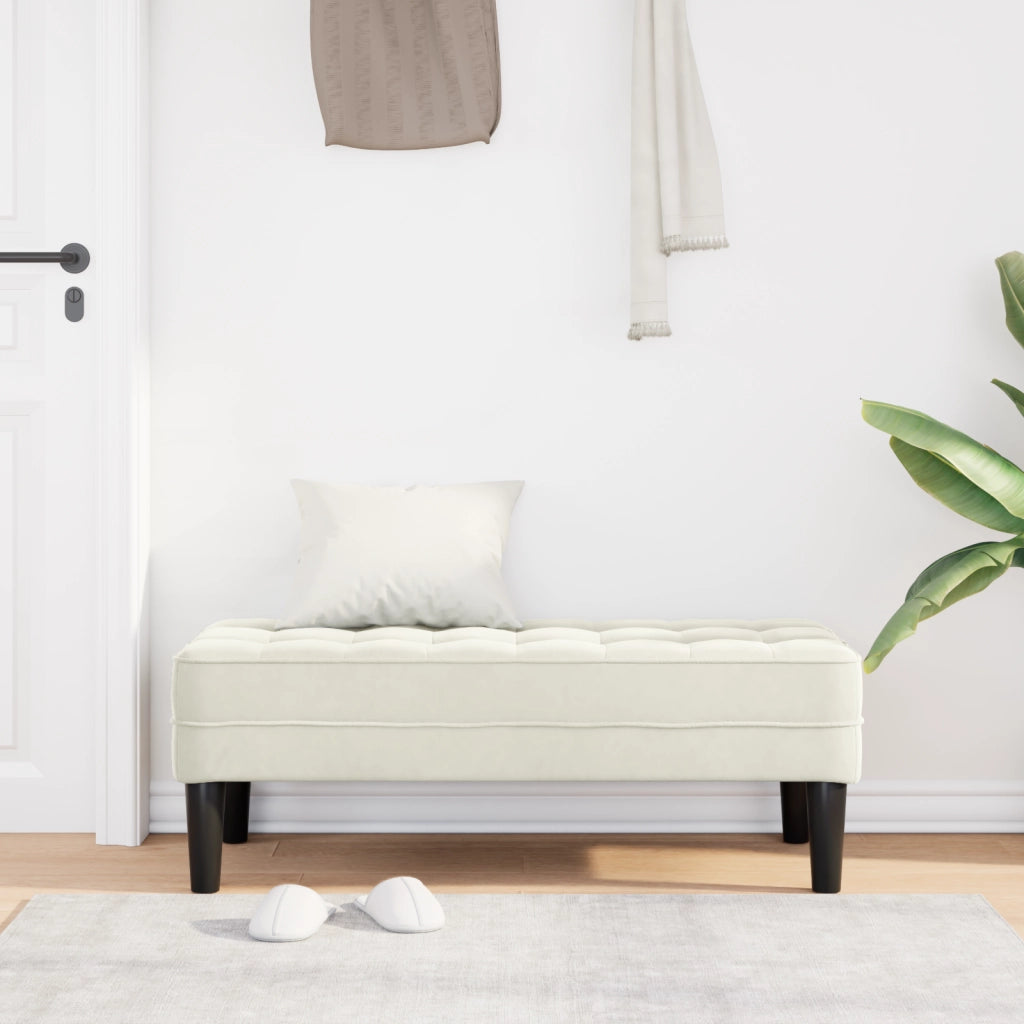 panca  crema 113 cm in velluto