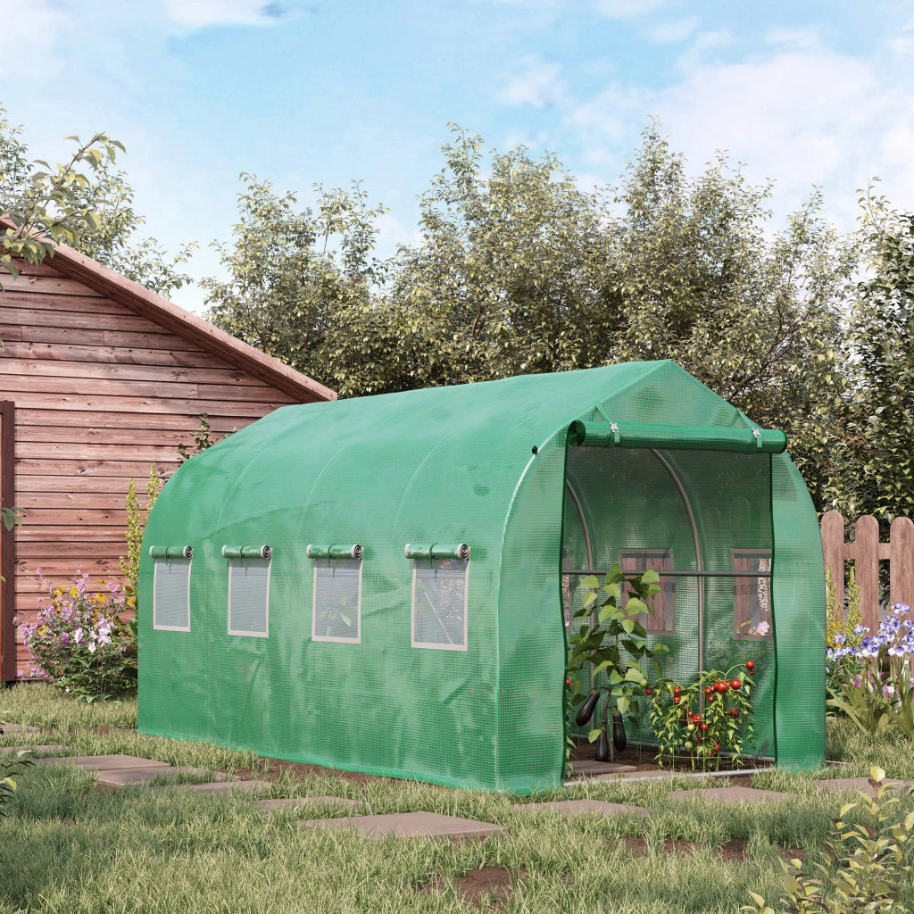 Serra Tunnel 4x2x2 m con 8 Finestre e Porta ¨C Zephmum ¨C Verde