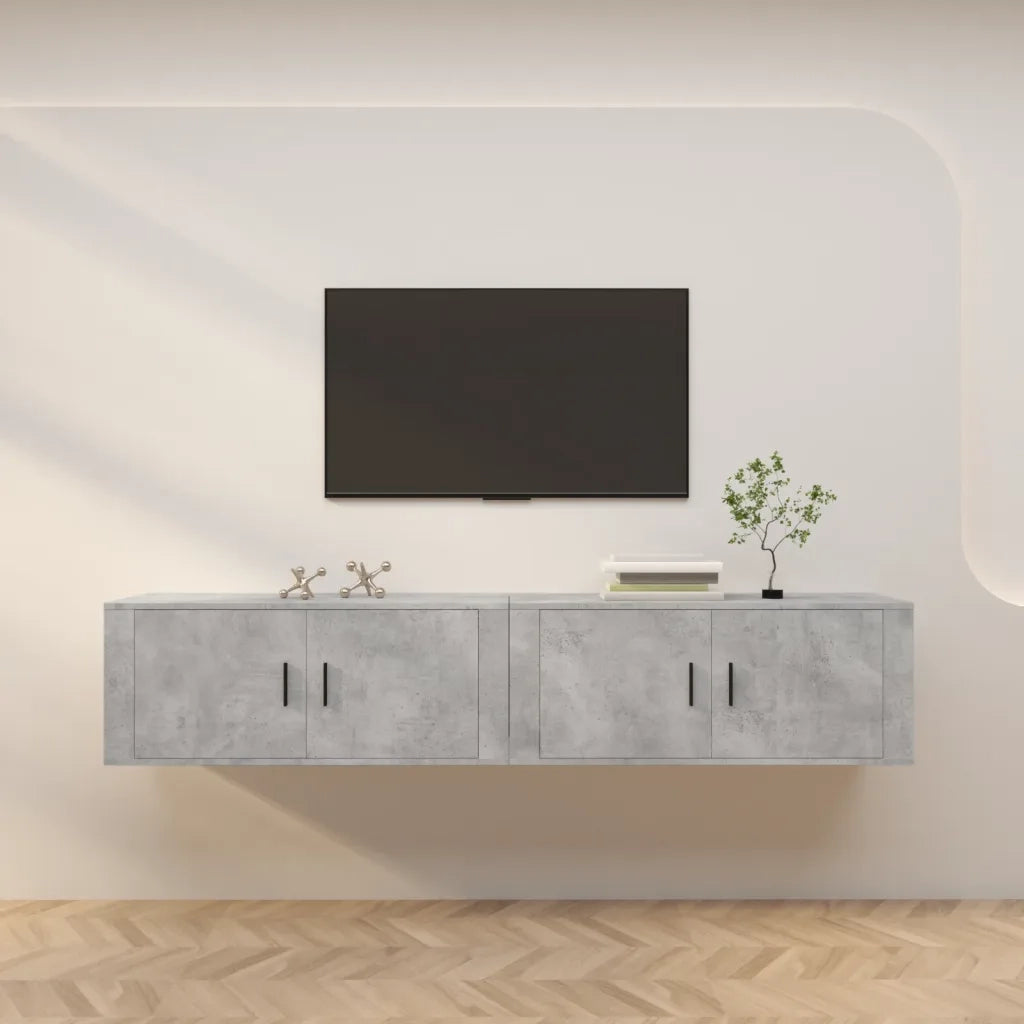 Mobili Porta TV a Parete 2 pz Grigio Cemento 100x34,5x40 cm 3188370