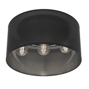 Plafoniera loft tonda Ø40 nera rete metallo 3xE27 Luminex