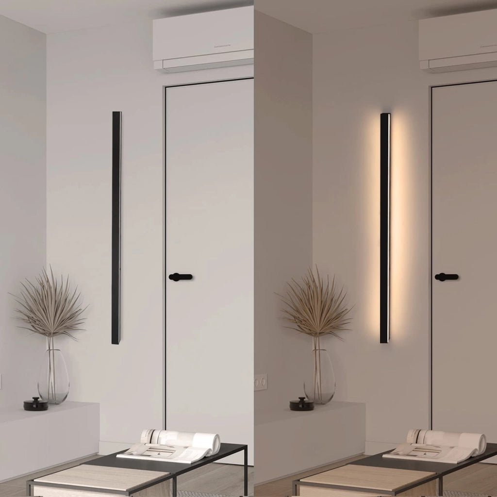 ZMH Applique da parete a LED moderna nera da 100cm per interni per corridoio e camera da letto