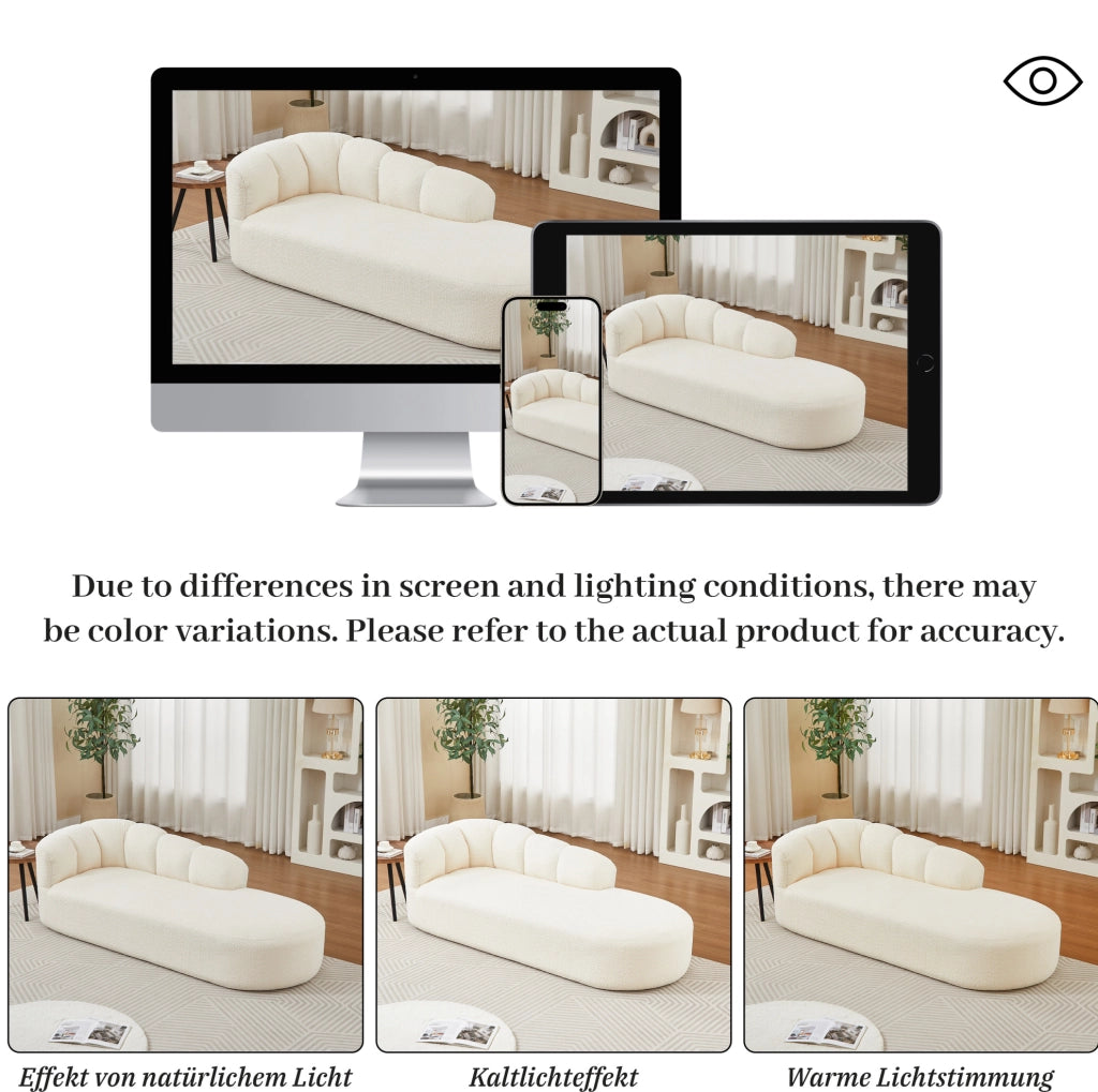 Poltrona relax in ciniglia con schienale ondulato, colore beige