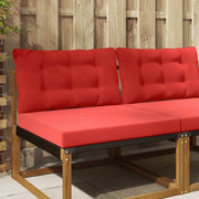 Cuscino per divano da esterno 2 pcs Rosso Poliestere