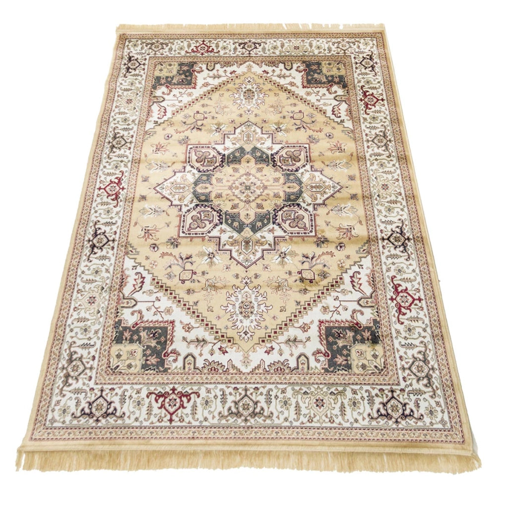 Tappeto RUBINE 304 Heriz ORO cm.160x230 disegno classico persiano stile orientale tradizionale. Tappeto salotto, soggiorno, camera da letto, ingresso, corridoio.