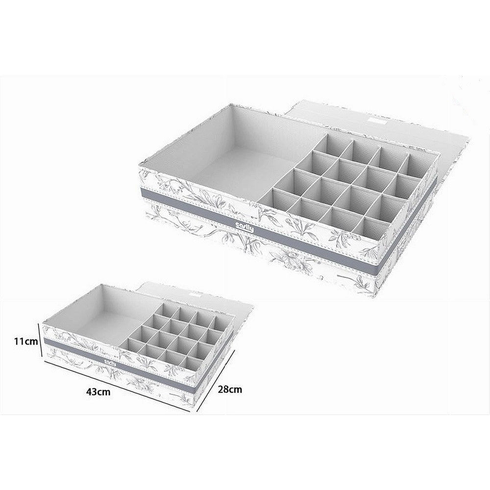 Trade Shop - Organizer Armadio 16 + 1 Scomparti Scatola Salvaspazio 43x28x11cm Fantasia 87325 -