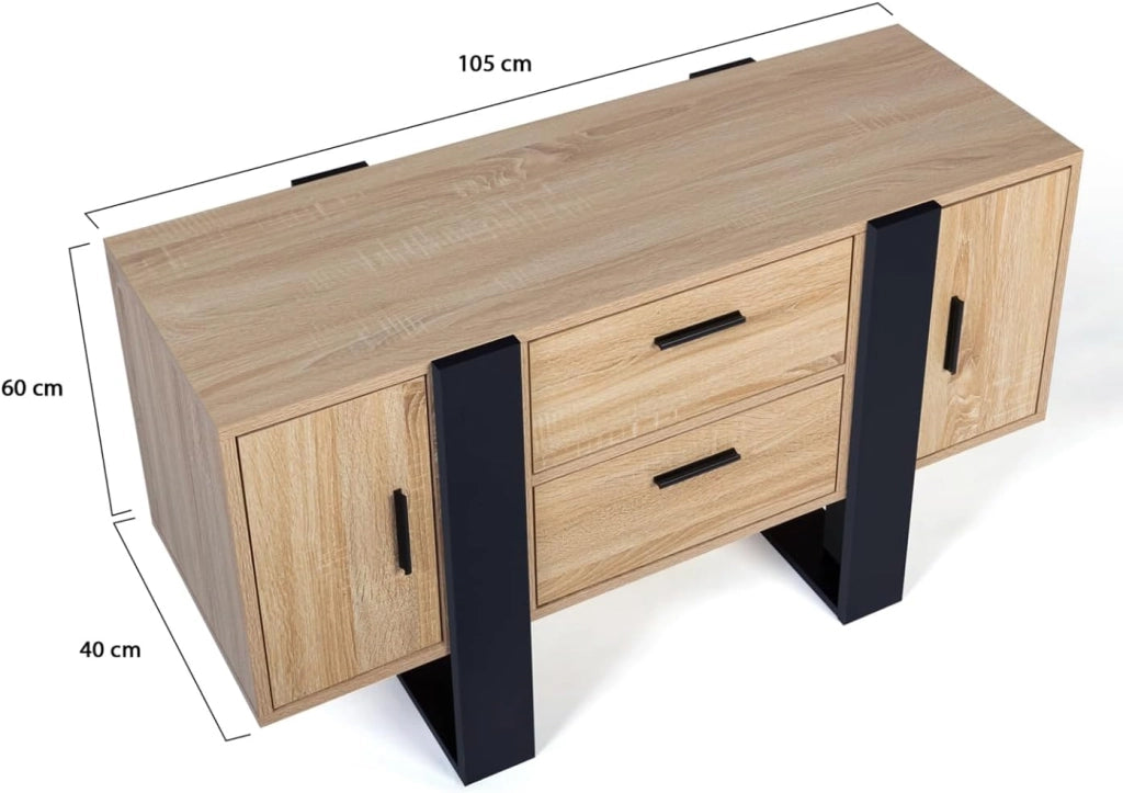 Credenza PHOENIX in legno e nero
