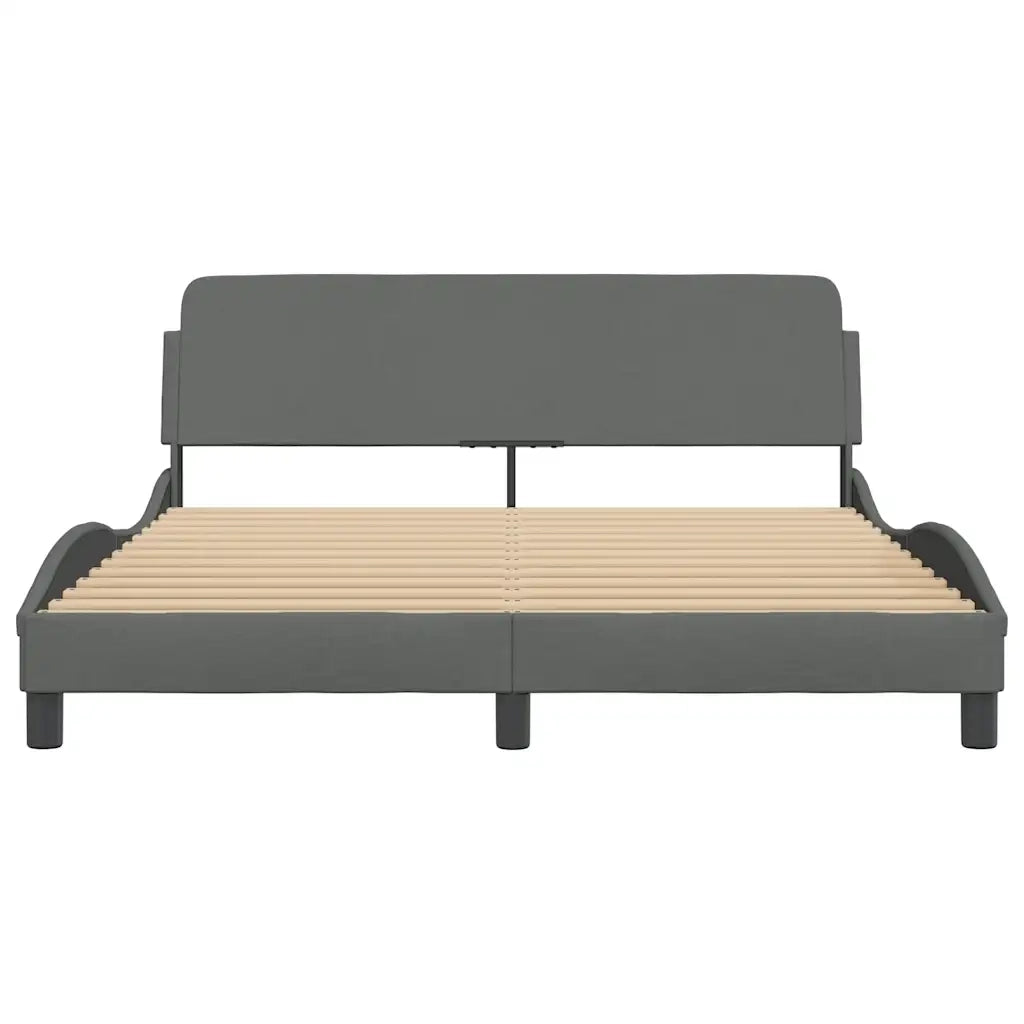 Giroletto senza Materasso Grigio Scuro 160x200 cm Tessuto