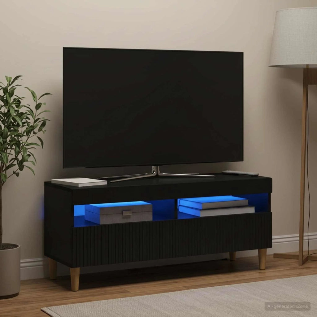 Mobile TV LED Nero Legno ingegnerizzato 896766