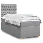 Giroletto a Molle con Materasso Grigio Chiaro 90x190 cm Tessuto