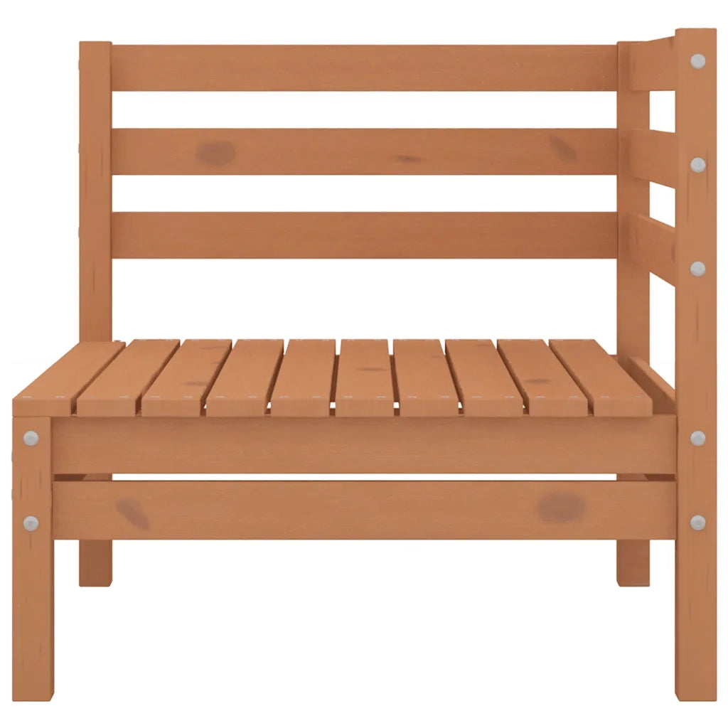 Divani Angolari da Giardino 2pz Ambrati Legno Massello di Pino 806585
