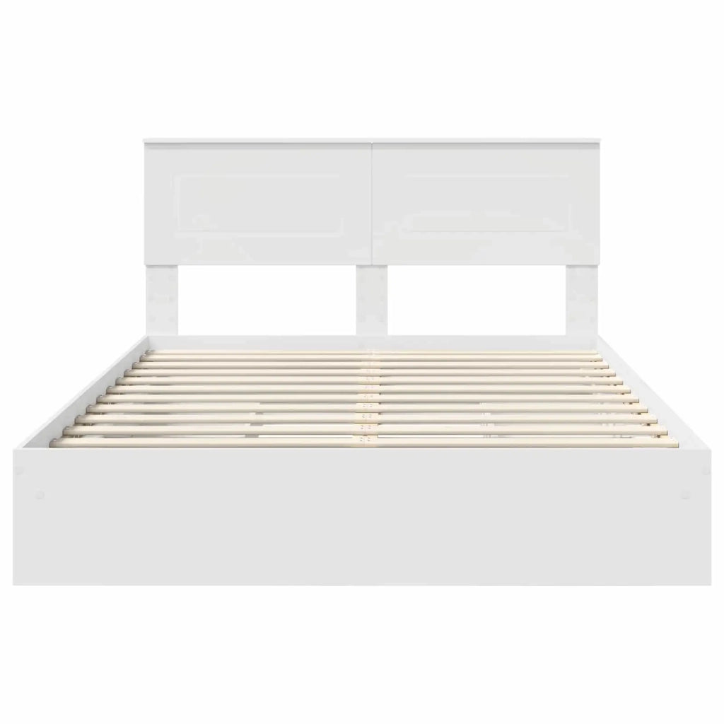 Letto con Contenitore Bianco 140 x 190 cm Legno multistrato