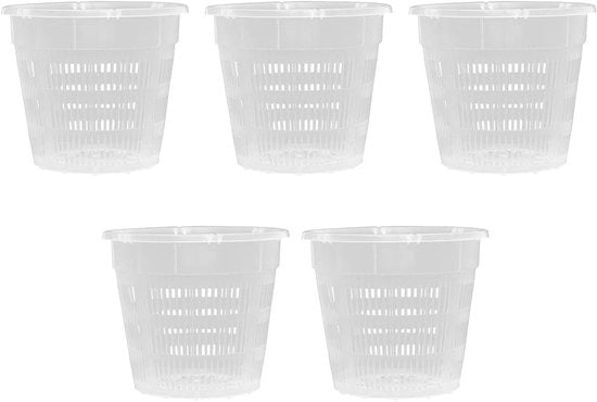 Set di vasi per orchidee 5 pezzi - diametro 14 cm altezza 12 cm - vasi per orchidee in plastica con fori - vaso interno per orchidee