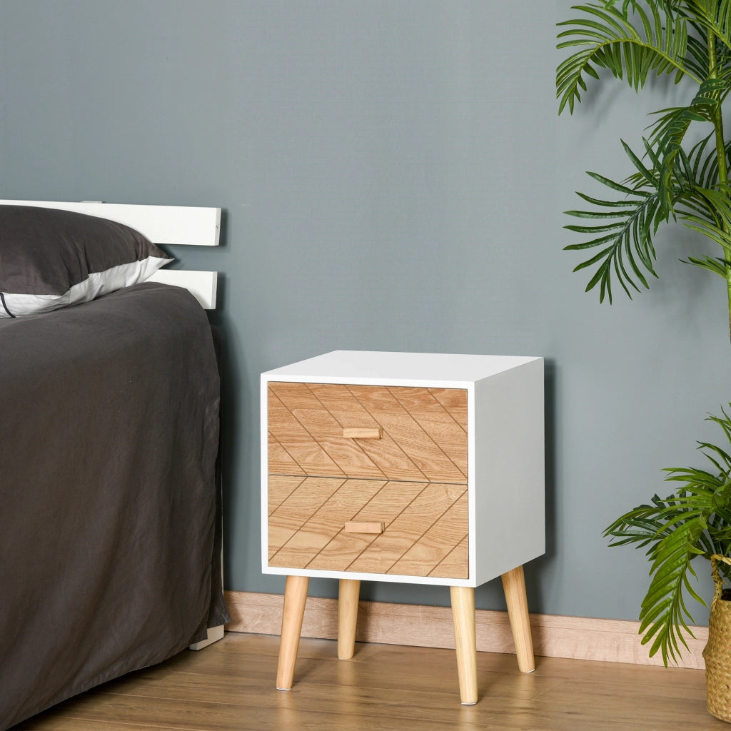 Comodino ¨C zephmum ¨C Bianco, Legno, 40x30x56 cm