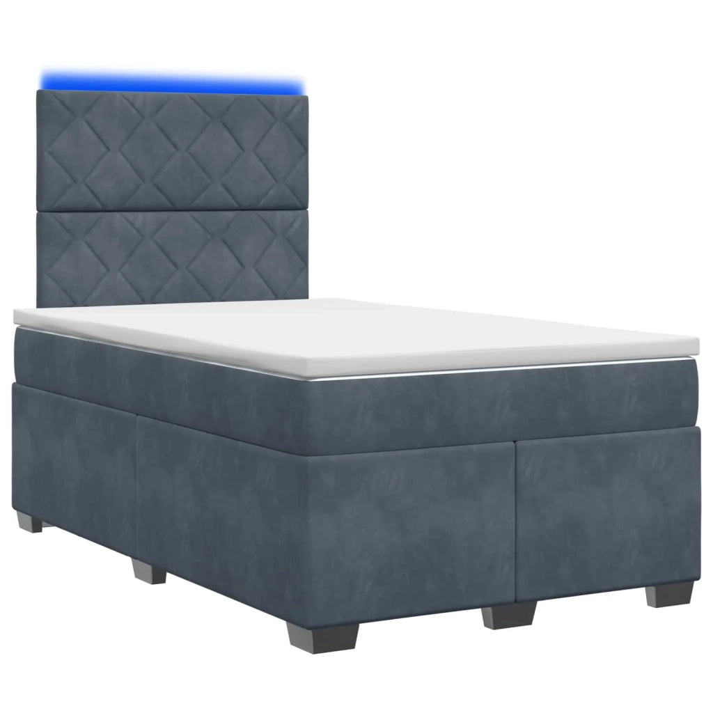 Letto box spring con materasso Grigio Scuro 120 x 190 cm 3455073