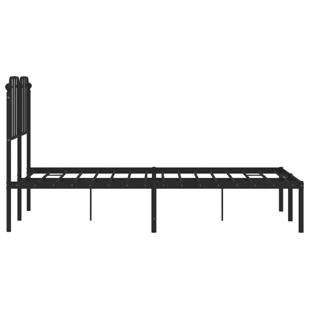 Giroletto con Testiera-Struttura Letto con testiera in Metallo Nero 120x190 cm 153373