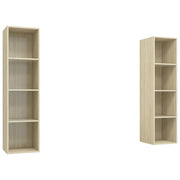 Mobile TV multimediale da parete mensola TV credenza TV per sala da pranzo soggiorno camera da letto 2 pezzi legno ingegnerizzato rovere Sonoma marrone 02_0029003