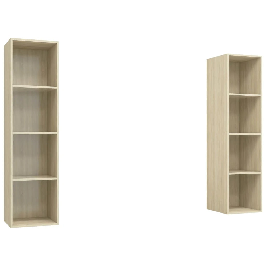 Mobile TV multimediale da parete mensola TV credenza TV per sala da pranzo soggiorno camera da letto 2 pezzi legno ingegnerizzato rovere Sonoma marrone 02_0029003
