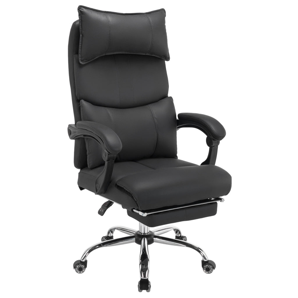 Sedia da ufficio ergonomica nera in tessuto con supporto lombare regolabile e altezza regolabile
