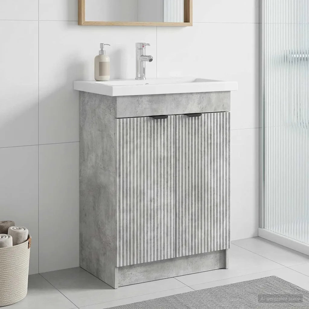 Mobiletto da bagno sotto il lavello Grigio Cemento