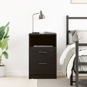 Comodino  Nero Rovere 40x35x65 cm Realizzato in Legno Ingegnerizzato