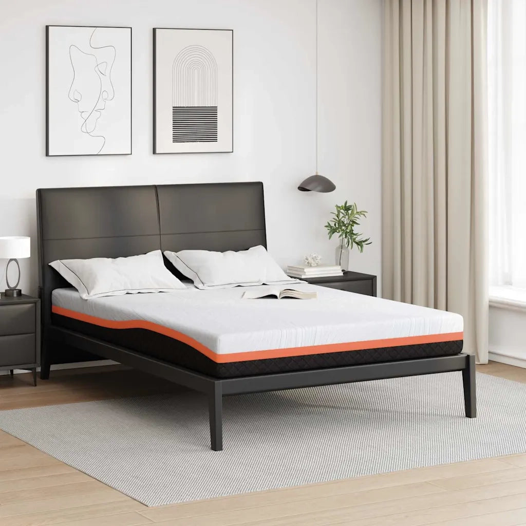 vidaXL Materasso Bianco e Grigio 140 x 200 cm Schiuma