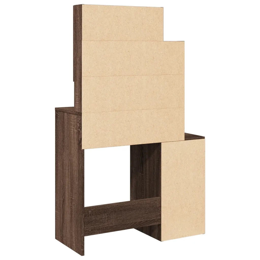 Toeletta con Armadietto Rovere Marrone 80x35x132 cm