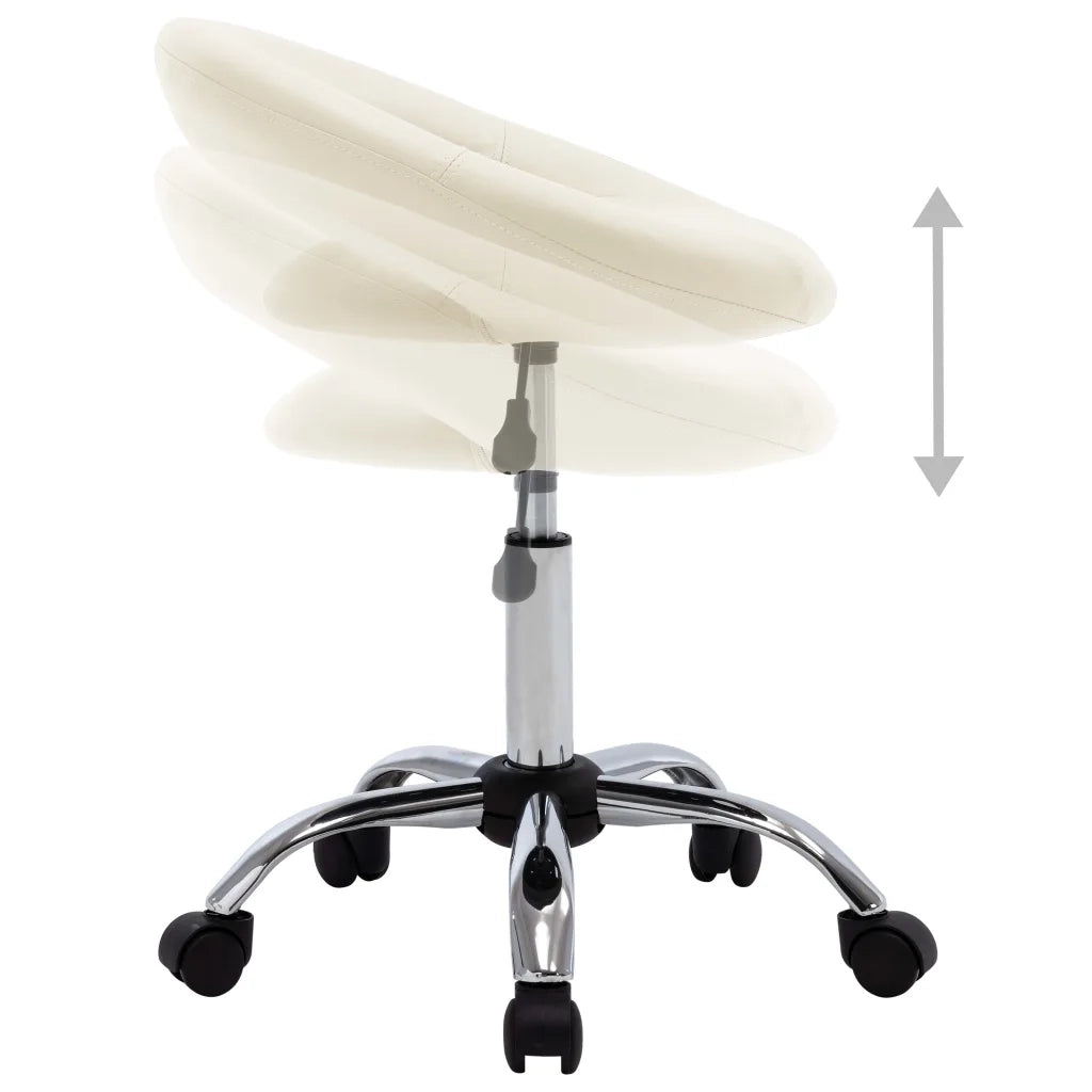 Sedia da Lavoro con Ruote Crema in Similpelle 323667