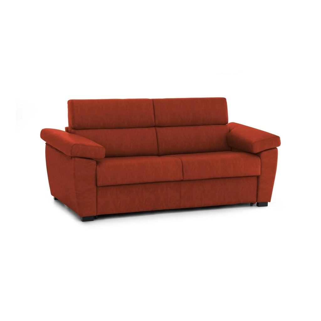Contrada, Divano Letto 2 Posti Sfoderabile Made in Italy, 205x95 cm Arancione